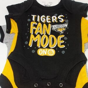NEW Towson University Tigers 3 pack Baby Shirts Bodysuits Size 6-9 months